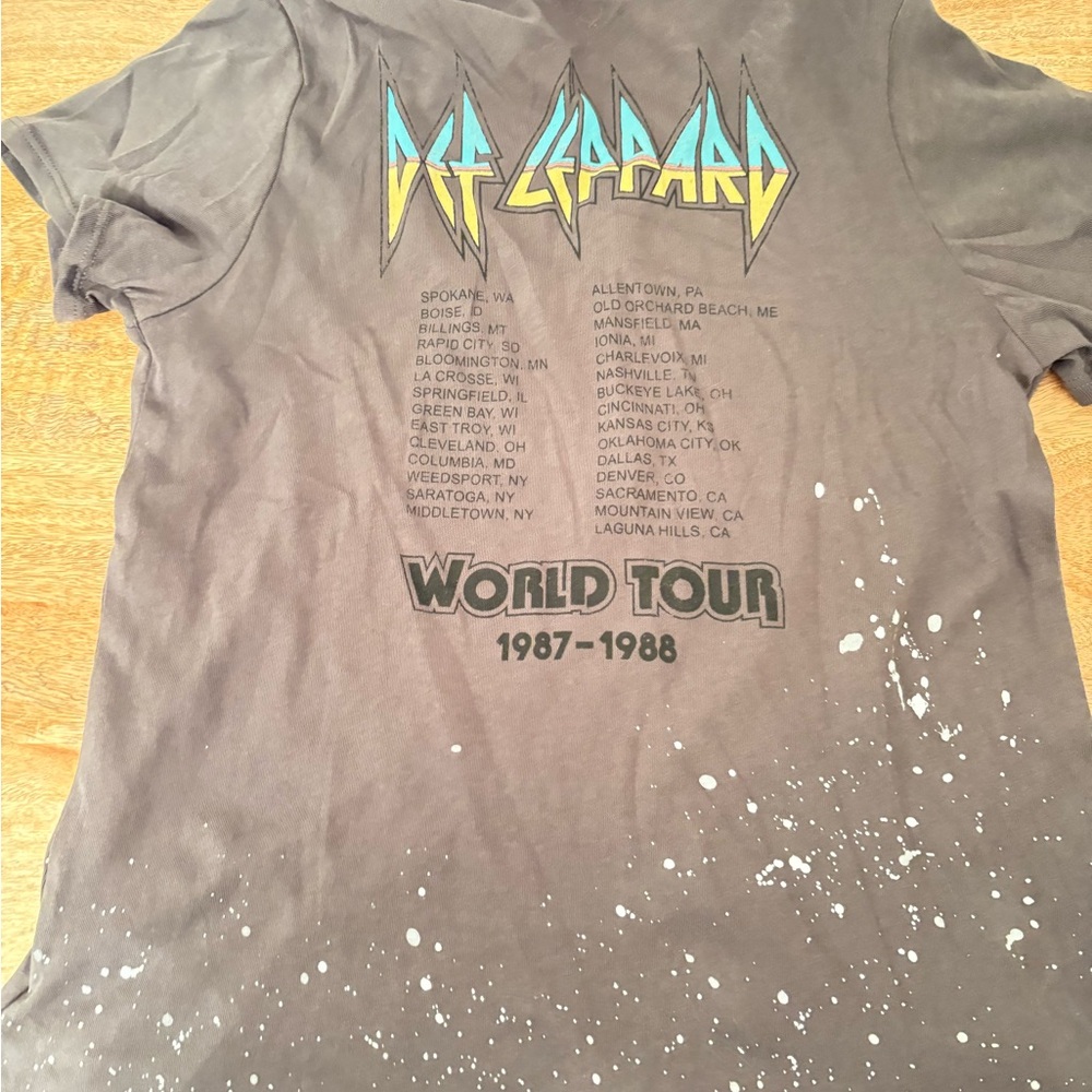 Anthropologie Def Leppard Graphic Tee - Black and Yellow - Picture 6 of 6